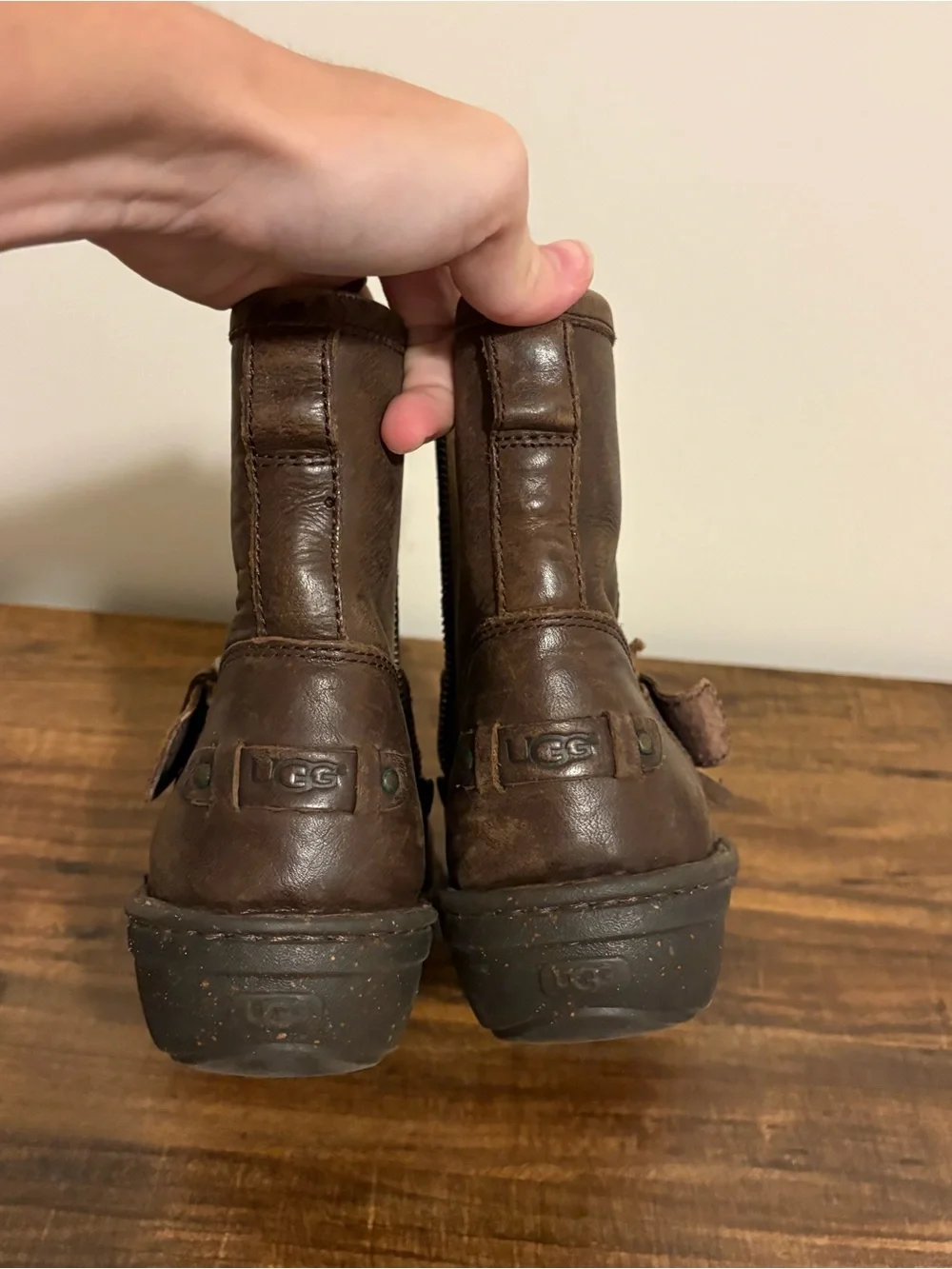 Ugg Bryce Brown Leather Moto Boot size 8
